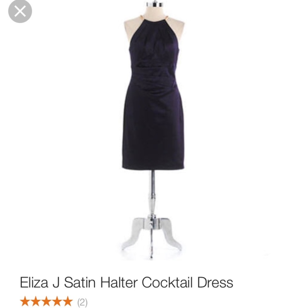 Eliza J satin halter cocktail dress