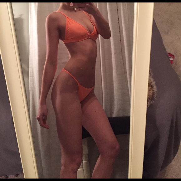 MEDIUM LEFT• Tangerine Minimalist Bikini • - Picture 2 of 7