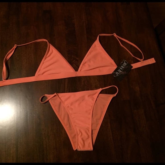 MEDIUM LEFT• Tangerine Minimalist Bikini • - Picture 4 of 7