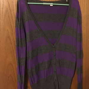 Bongo xl purple and grey cardigan