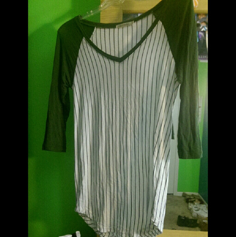 Olive green baseball tee
