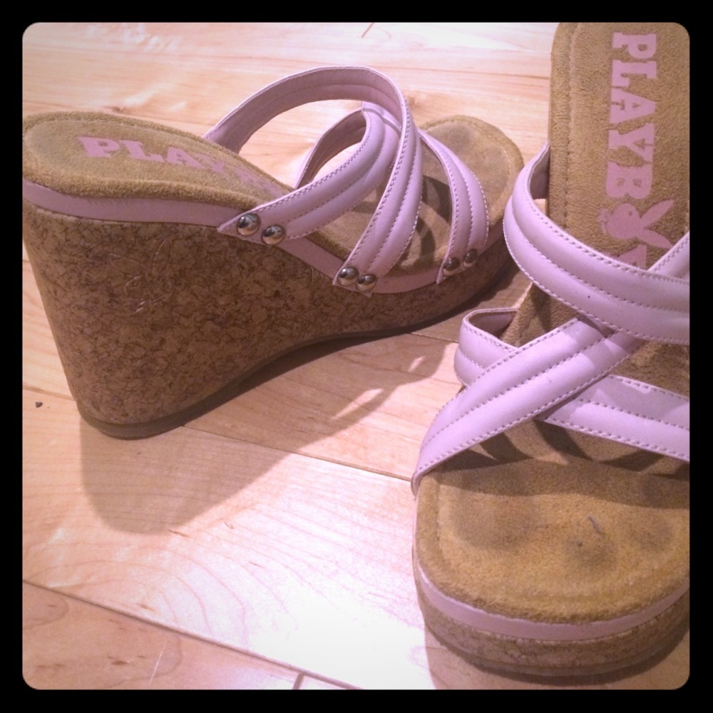 Strappy wedge heels!