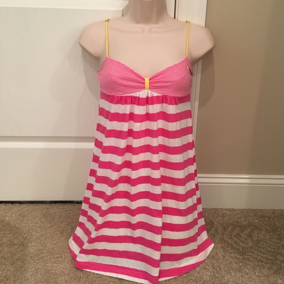 pink and white sundress