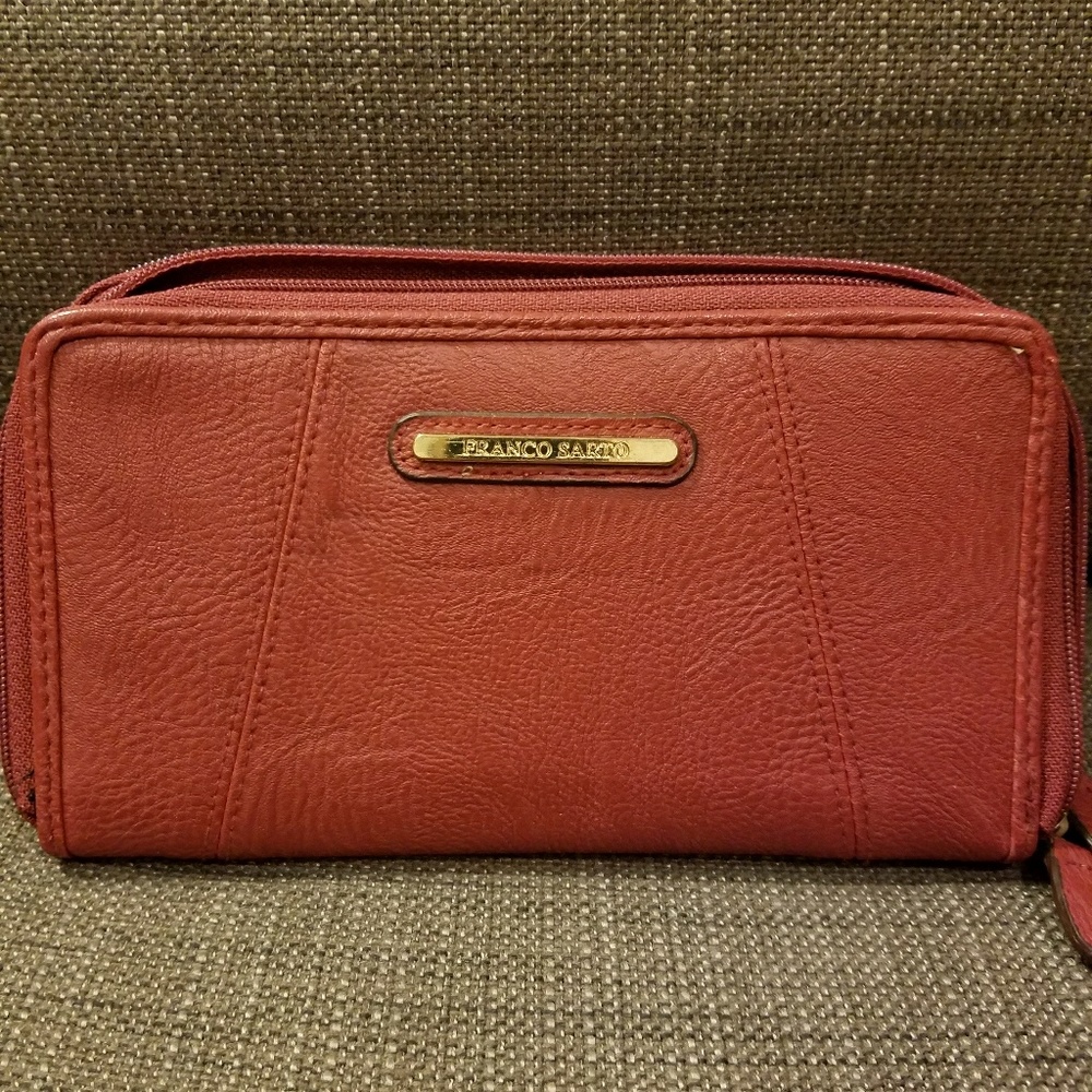 Franco Sarto Dark Red Leather Wallet