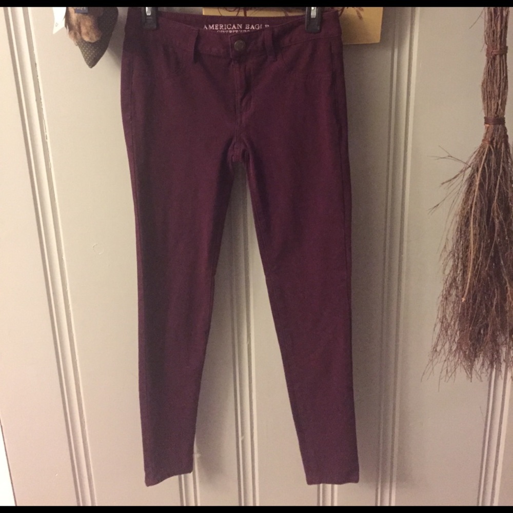 AE maroon jeggings