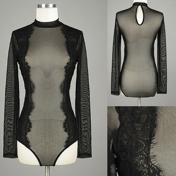 Sheer & Lace Bodysuit - Picture 4 of 4