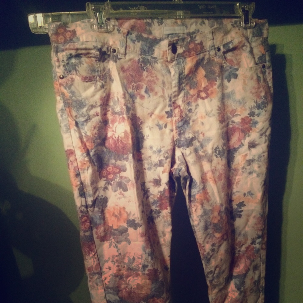 Flower Print Skinny Jeans