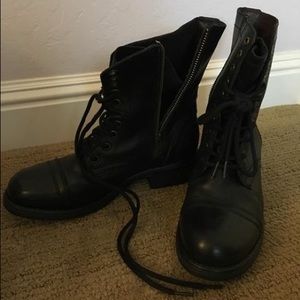 Black Steve Madden Combat Boots