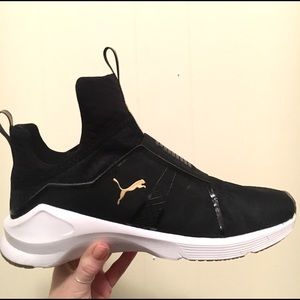PUMA Fierce Black and Gold Sneakers