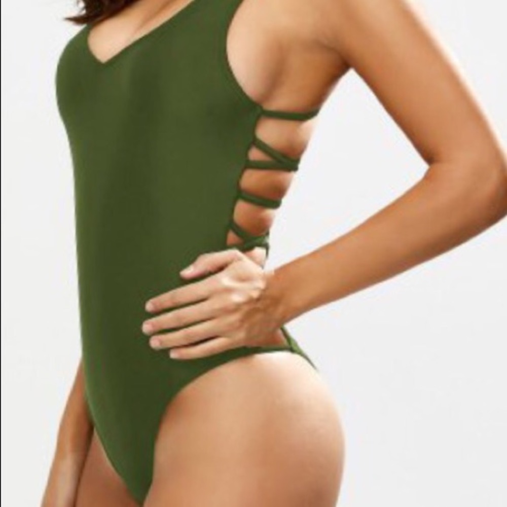 Criss cross one piece bikini
