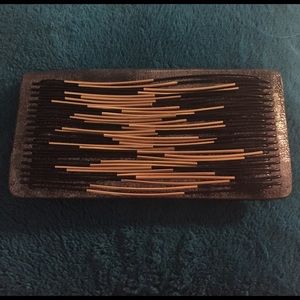 Herve Leger mettalic embellished wiltern clutch