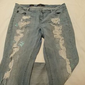 Torrid Ripped and Embellished Jeans Size 20