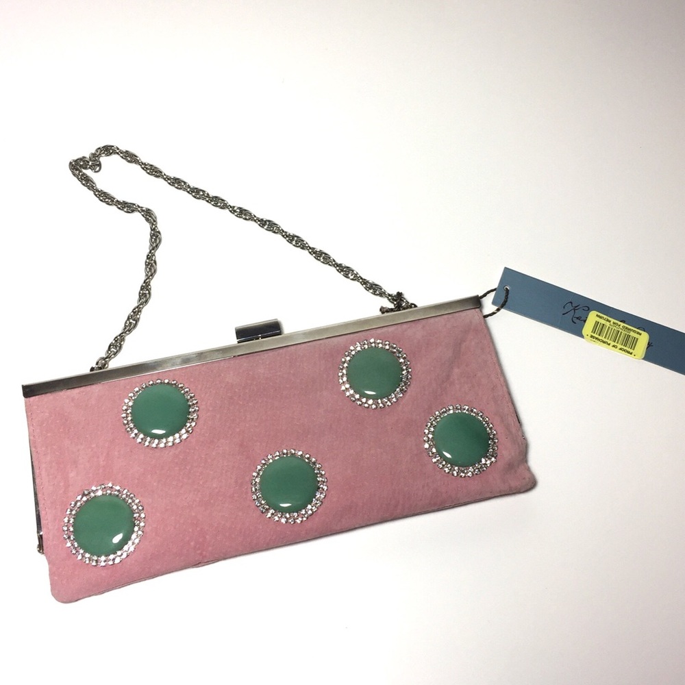 Pink and green Clutch Kate Landry
