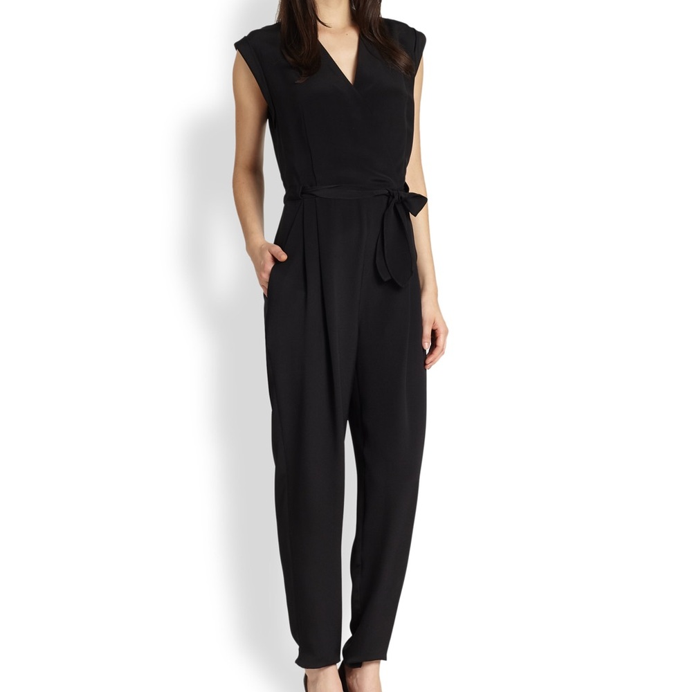 Theory wrap jumpsuit with belt
