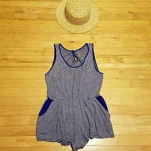 Blue Tommy striped romper