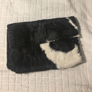 Black and White Cowhide Clutch
