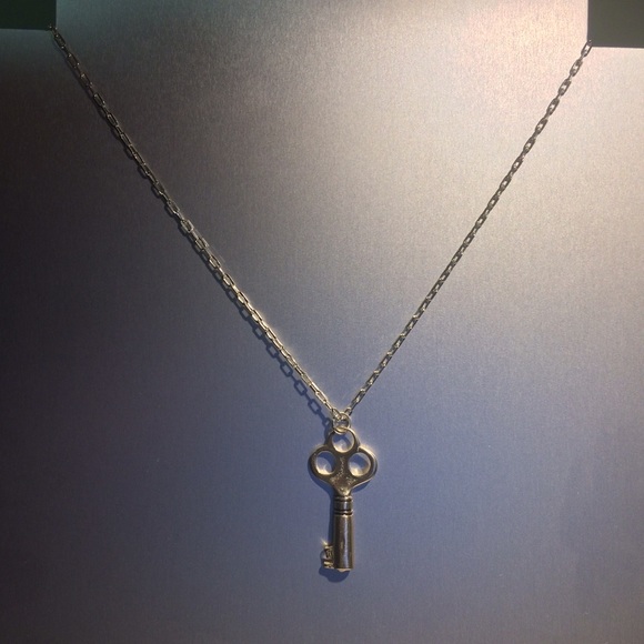 Sterling Silver Key Pendant Necklace - Picture 3 of 4