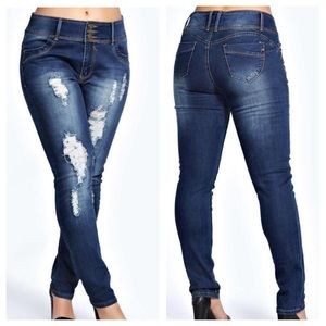 High Waisted Stretch Skinny Jeans