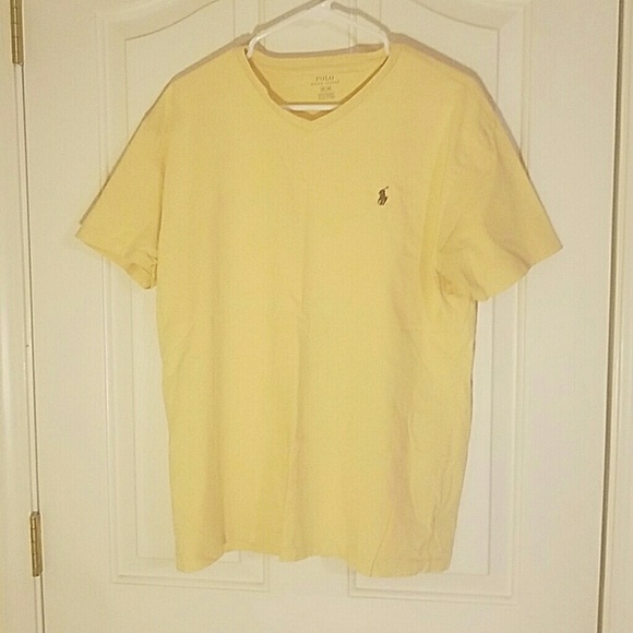 !!YELLOW V-NECK POLO T-SHIRT!! - Picture 1 of 4