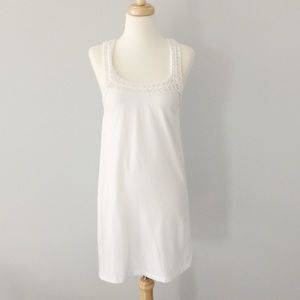 Roxy White Dress | Coverup with Crochet Detail