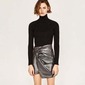 Zara Shiny Silver Skirt