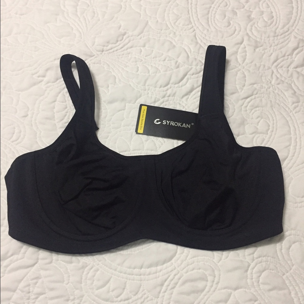 Syrokan black underwire sports bra