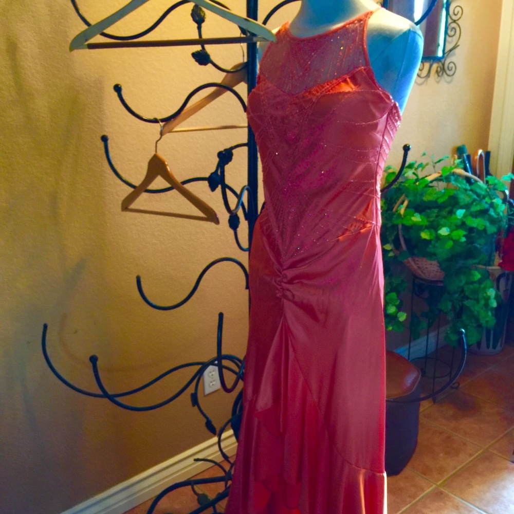 Coral formal dress! Most beautiful detail ever!
