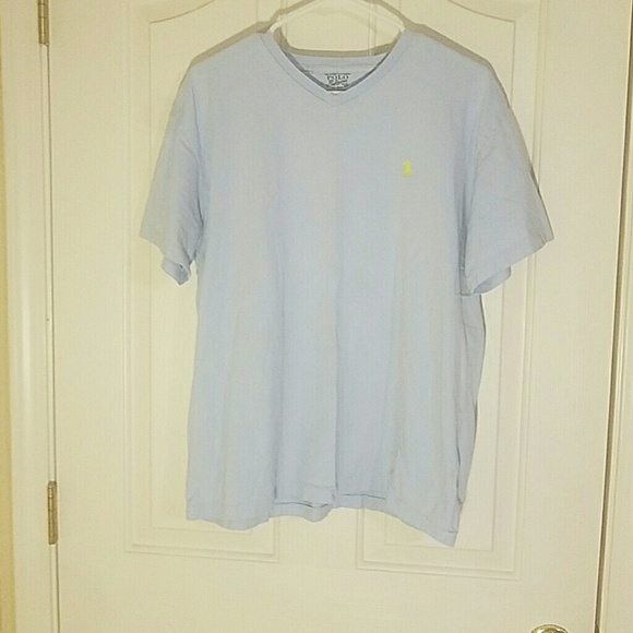 !!BLUE V-NECK POLO T-SHIRT!! - Picture 1 of 4