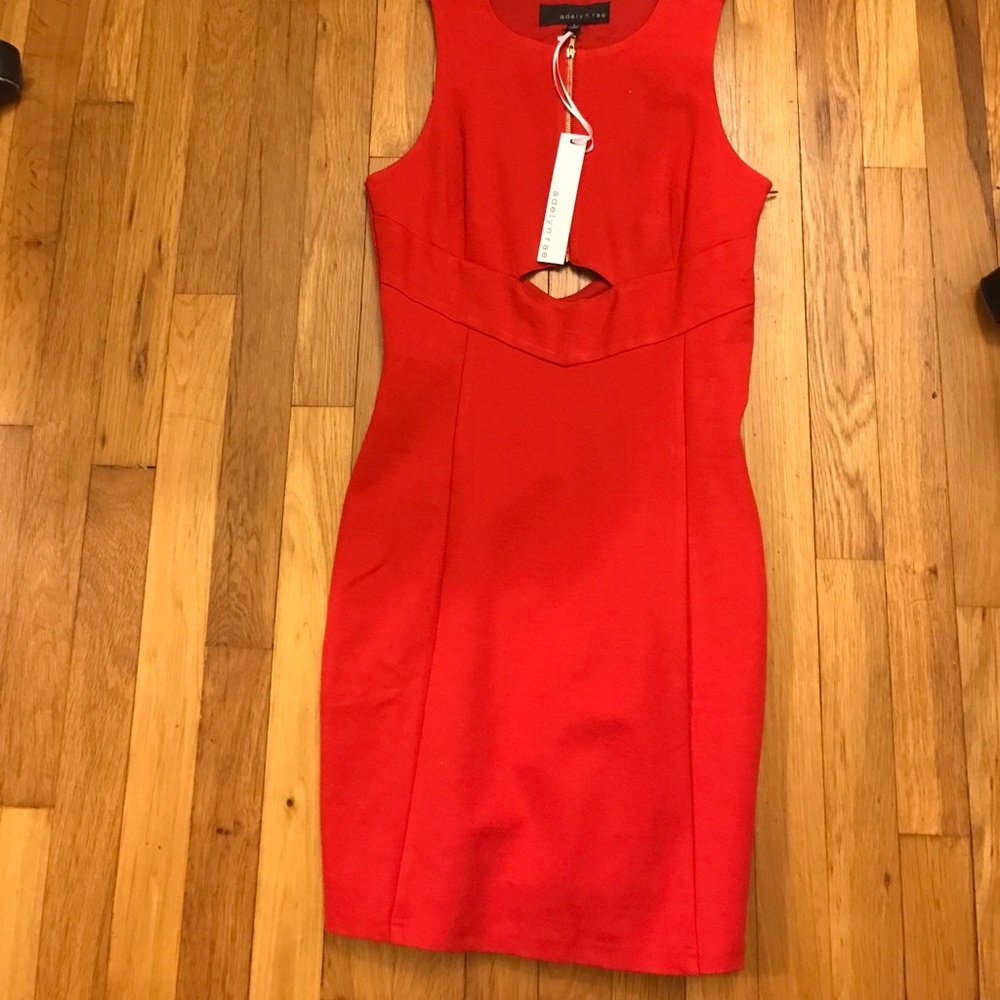 Lulu's red dress with cutout