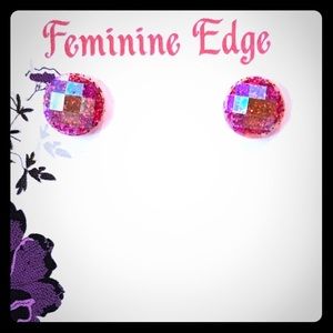 Sparkly Pink Red Tiny Stud Earrings 🌸3 for $18🌸