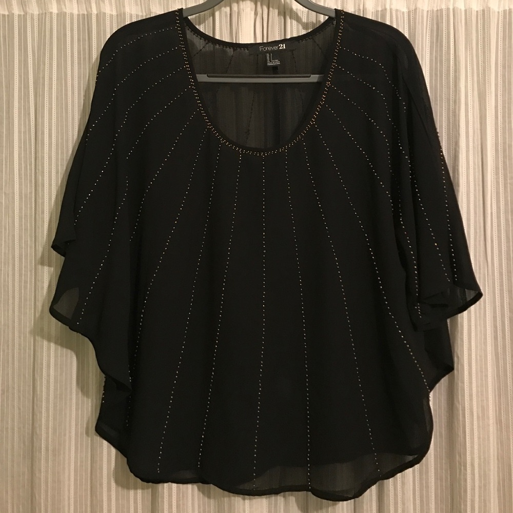 Black & Gold Beaded Top