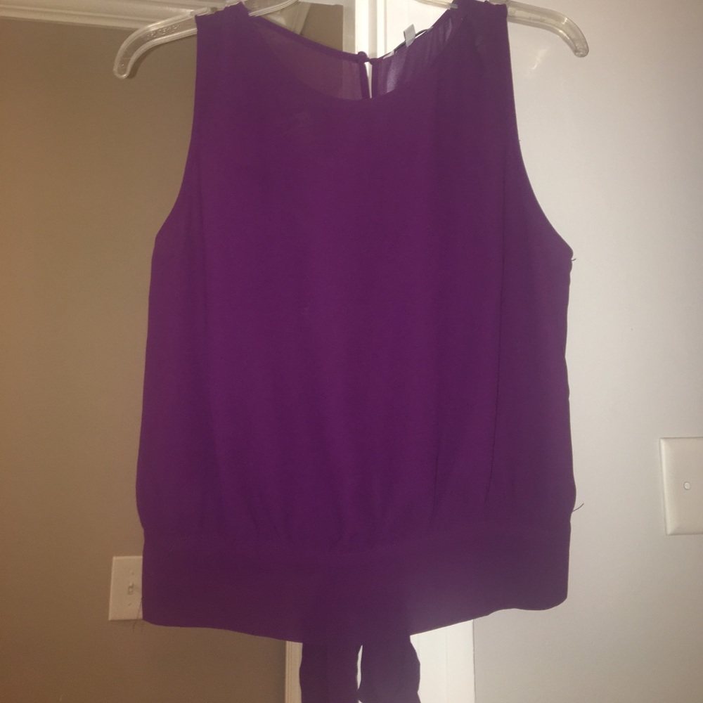 Purple Chiffon Top with tie in back