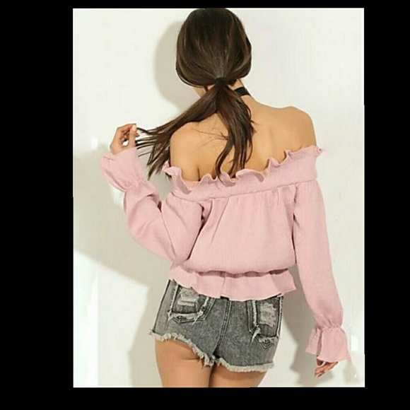 Pink off the shoulder top - Picture 4 of 5