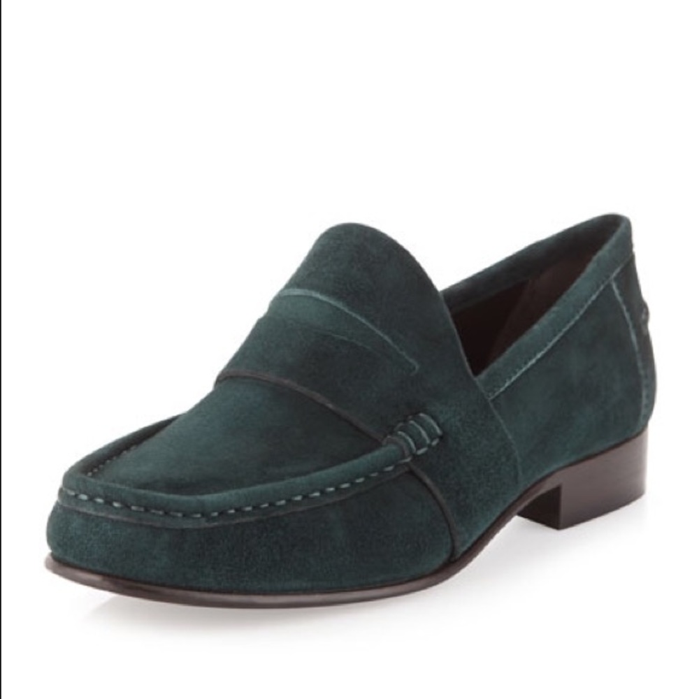 Vera Wang Audrey penny loafers emerald green