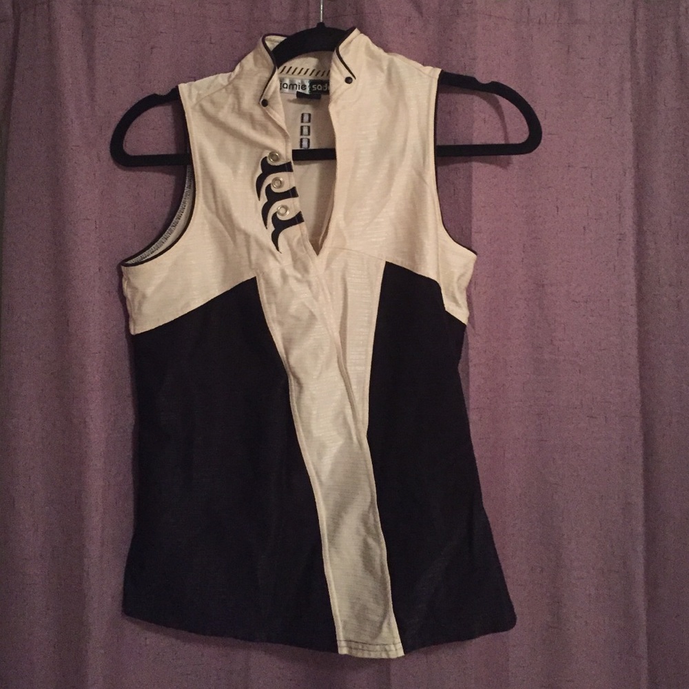 Jamie Sadock Designer Black and white top