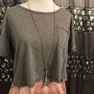 Grey crop top size xs