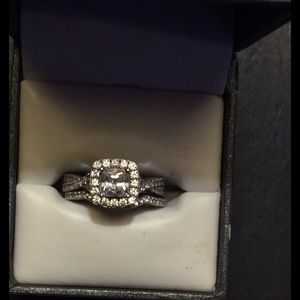 Sterling silver wedding set size 7