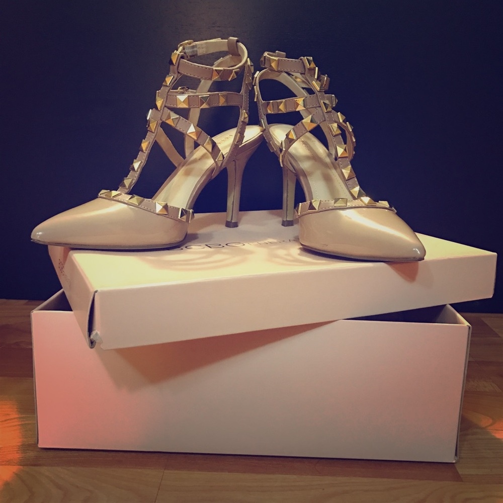 BCBG Rockstud Heels in Nude (Final Price)