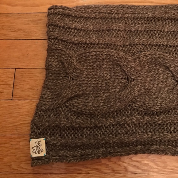 NWOT Life is Good infinity scarf in brown - Picture 2 of 2