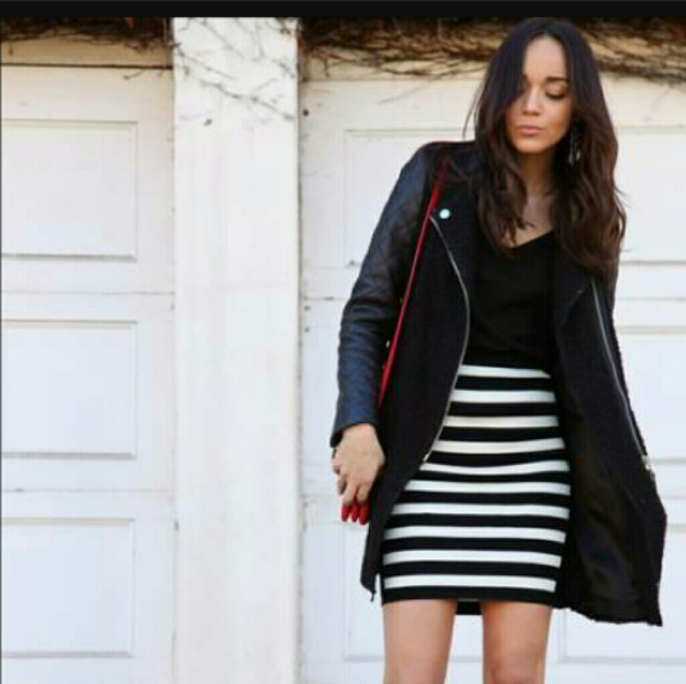 LAST DAY SALE Zara Gen/leather quilted sleeve coat