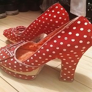 Cute polka dot heels