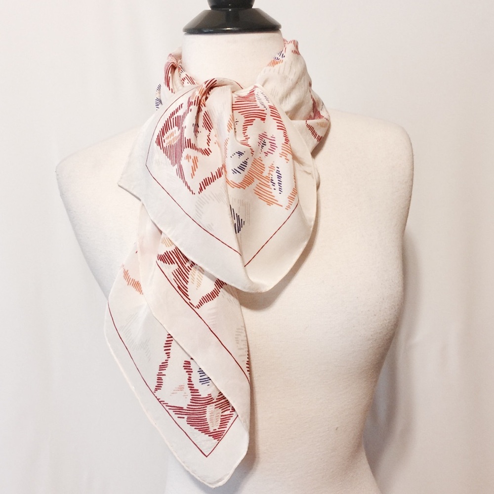 Jean-Charles Brosseau Cream Printed Silk Scarf
