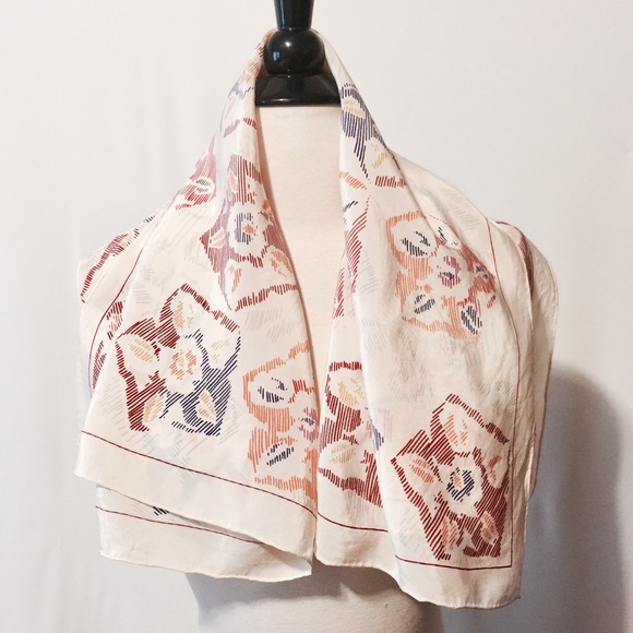 Jean-Charles Brosseau Cream Printed Silk Scarf - Picture 5 of 8