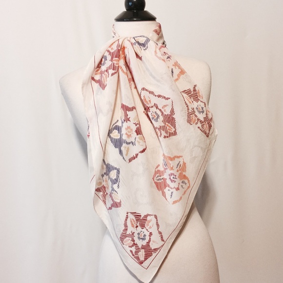Jean-Charles Brosseau Cream Printed Silk Scarf - Picture 2 of 8