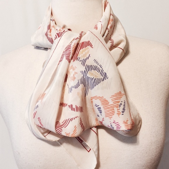 Jean-Charles Brosseau Cream Printed Silk Scarf - Picture 6 of 8