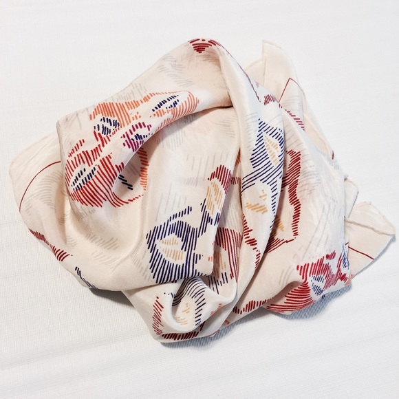 Jean-Charles Brosseau Cream Printed Silk Scarf - Picture 7 of 8