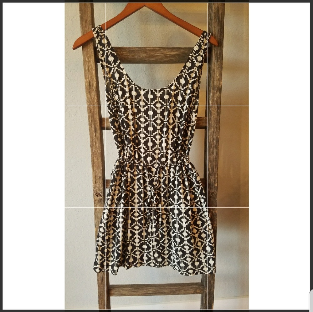 Black and White Geometric Dress