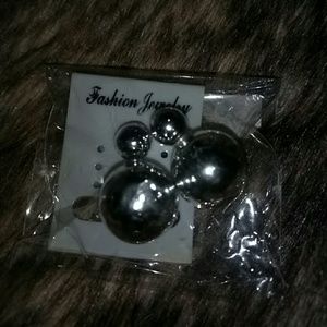 Silver double ball earrings