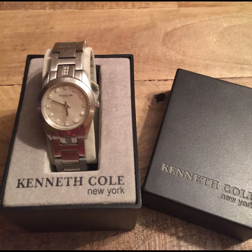Kenneth Cole SS Crystal Hour Marker Watch