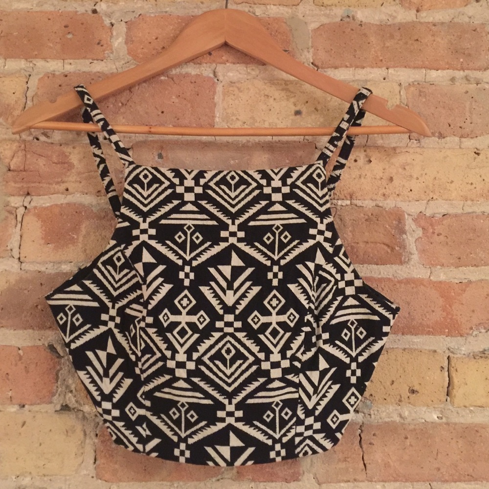 Black and white crop top from Akira